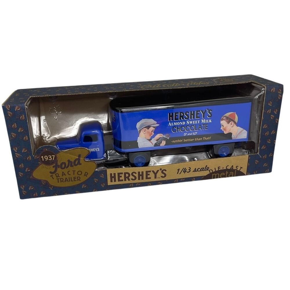 NEW Ertl Collectibles 1937 Ford Tractor Trailer Die-Cast Replica Hershey's